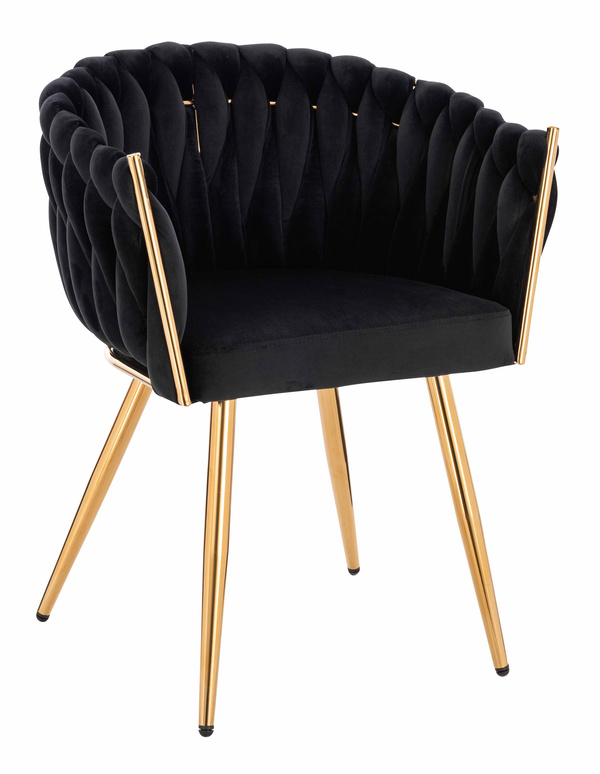 HR750 Szék Arany lábakkal Fekete velúr