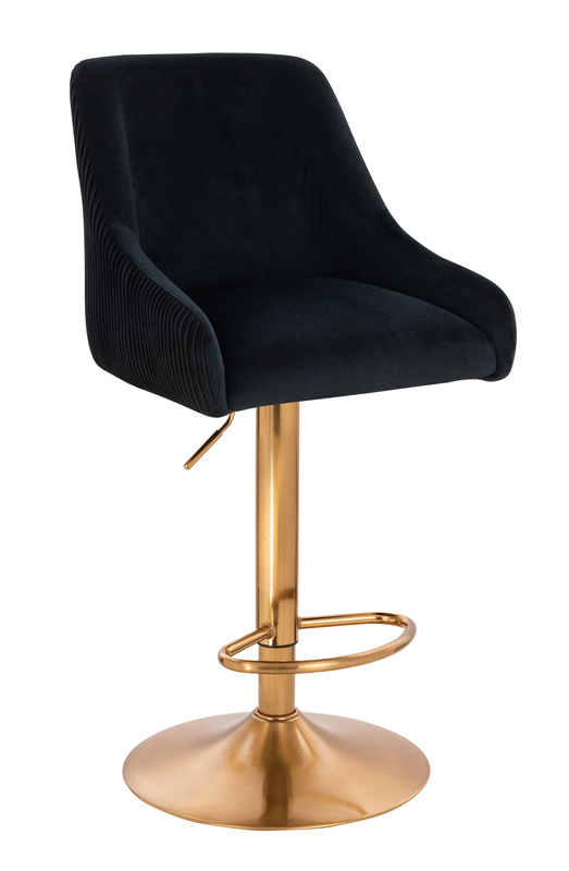 HR920W Fekete Modern Velúr Szék Arany lábbal