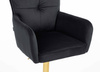 HR250KW Fekete modern velúr szék arany lábbal