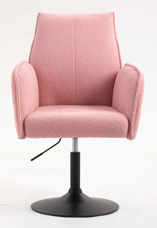 HR280N Púder Rózsaszín modern boucle szék fekete lábbal