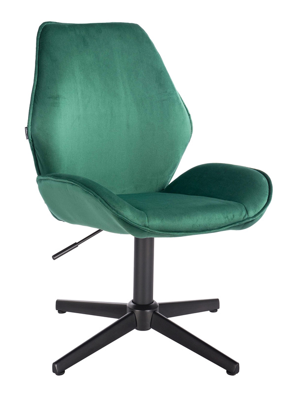 HR350CROSS Sötétzöld modern velúr szék fekete lábbal