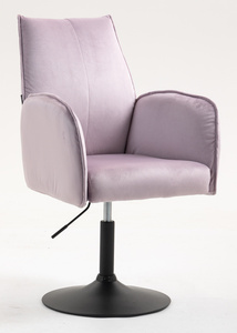 HR280N Halványlila  Modern Velúr Szék Fekete lábbal