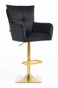 HR250KW Fekete modern velúr szék arany lábbal