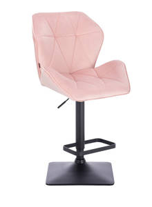 HR212KW Rózsaszín modern velúr szék fekete lábbal