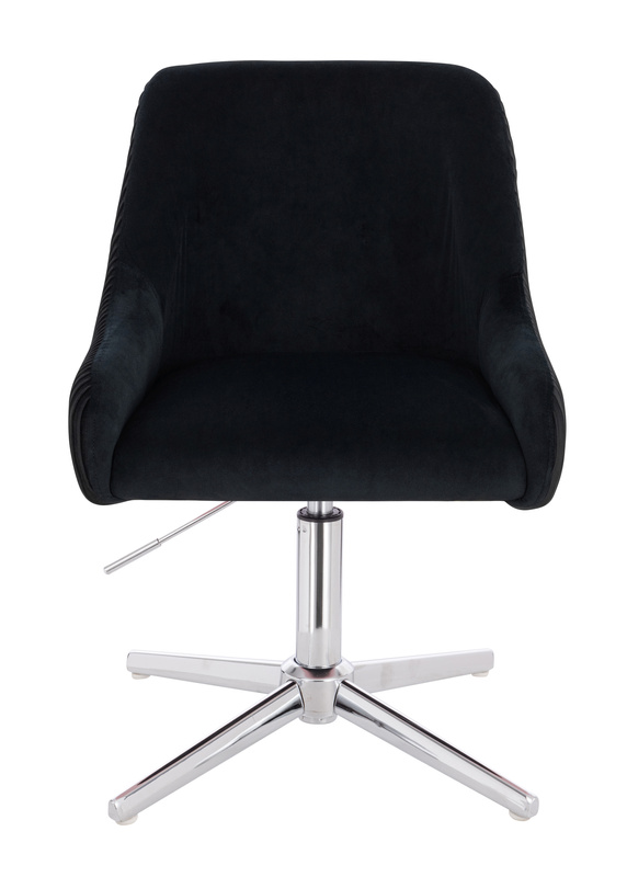 HR920CROSS Fekete Modern Velúr Szék Krómozott lábbal