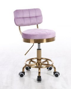 HR636 Halványlila modern velúr szék arany lábbal