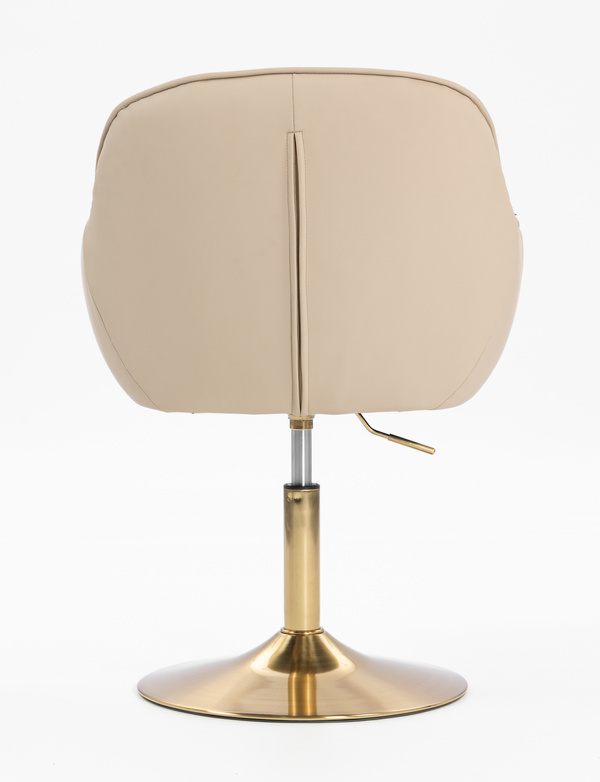 HR2055N Krémszínű Modern Műbőr Szék Aany lábbal