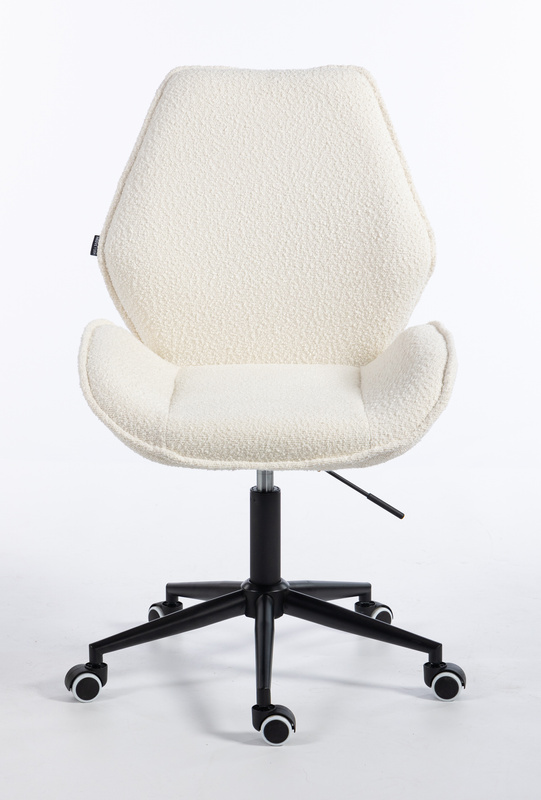 HR350K Krémszínű modern boucle szék fekete lábbal