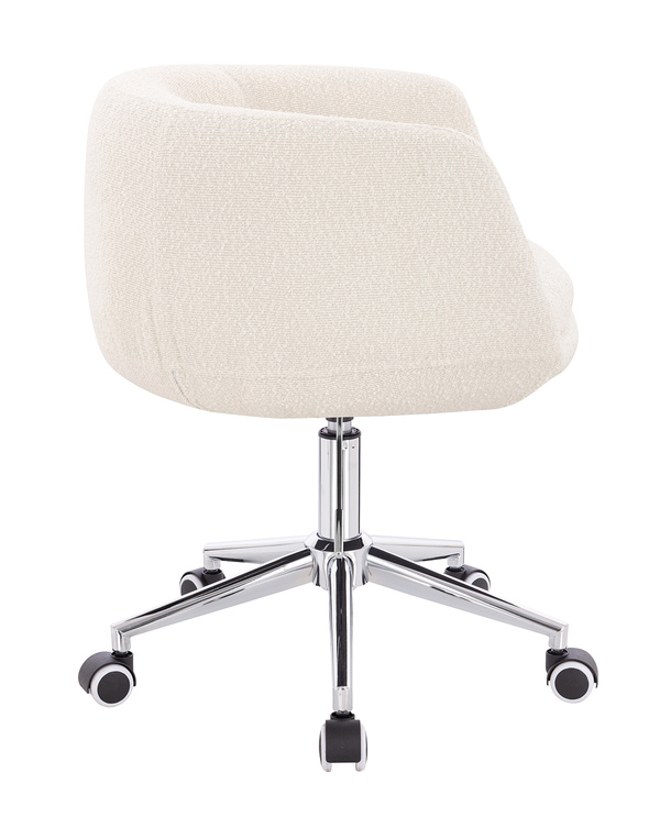 HR333K Krémszínű modern boucle szék krómozott lábbal