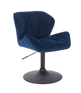 HR111N Tengerkék modern velúr szék fekete lábbal