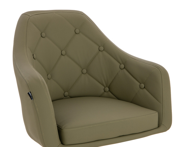 HR831K Khaki Műbőr Premium Soft szék Arany lábbal