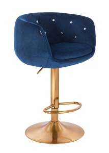 HR333CW Tengerkék modern velúr szék arany lábbal
