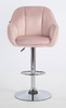 HR2055W Púder Rózsaszín Modern Velúr Szék Krómozott lábbal