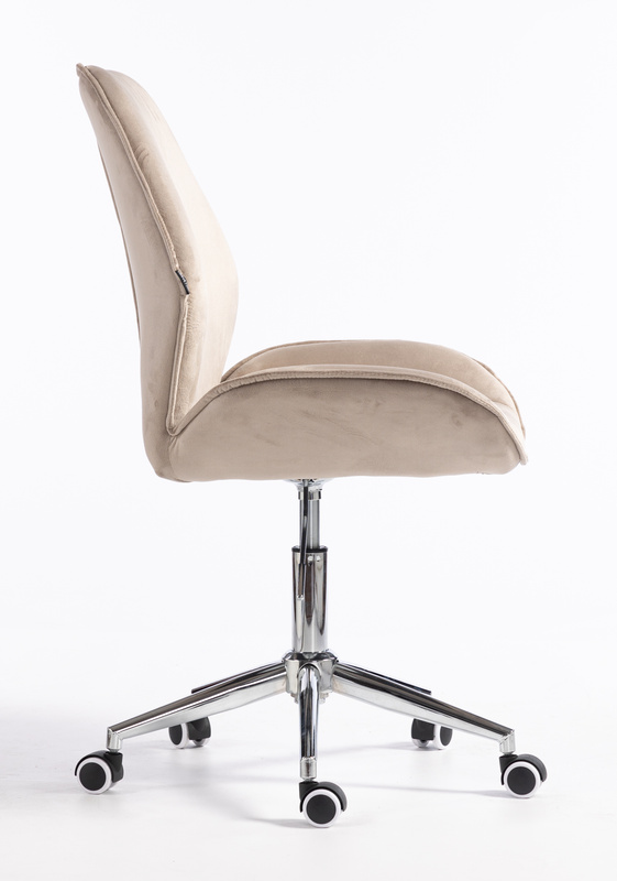 HR350K Latte modern velúr szék krómozott lábbal