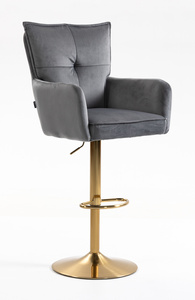 HR250W Grafit modern velúr szék arany lábbal