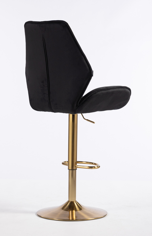 HR350W Fekete modern velúr szék arany lábbal