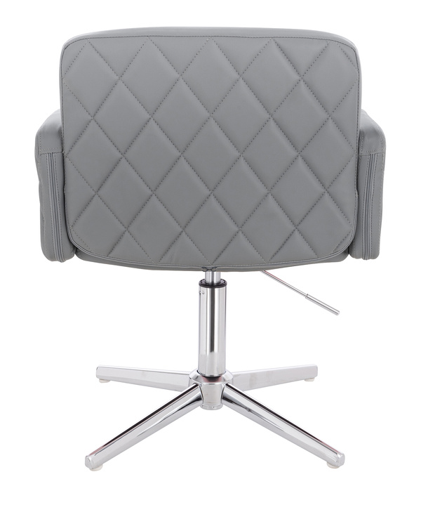 HR802CROSS Szürke Modern Műbőr Szék Krómozott lábbal