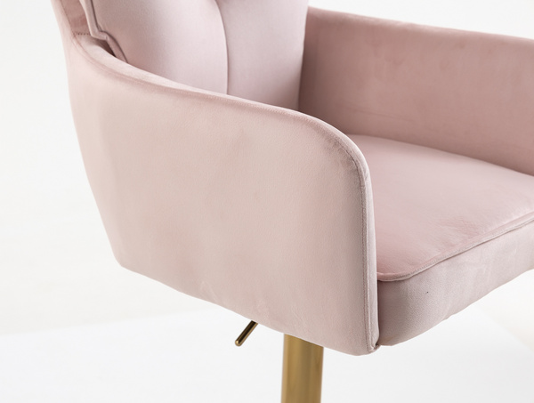 HR250W Púder Rózsaszín modern velúr szék arany lábbal