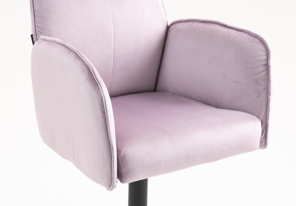 HR280W Halványlila Modern Velúr Szék Fekete lábbal