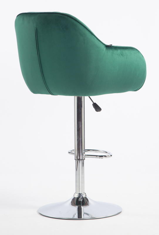 HR2055W Sötétzöld Modern Velúr Szék Krómozott lábbal