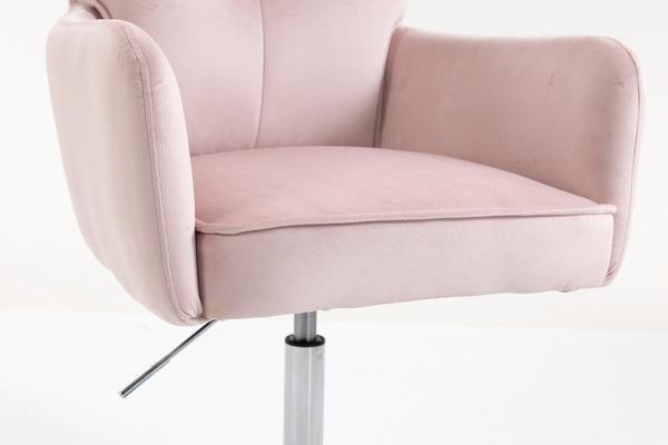 HR250N Púder Rózsaszín modern velúr szék krómozott lábbal