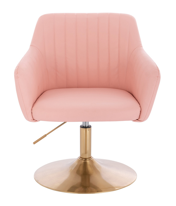 HC190N  Rózsaszín Modern Műbőr Szék Arany lábbal