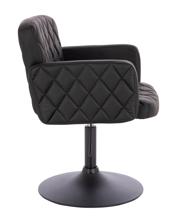 HC802N Fekete Modern Műbőr Szék Fekete lábbal