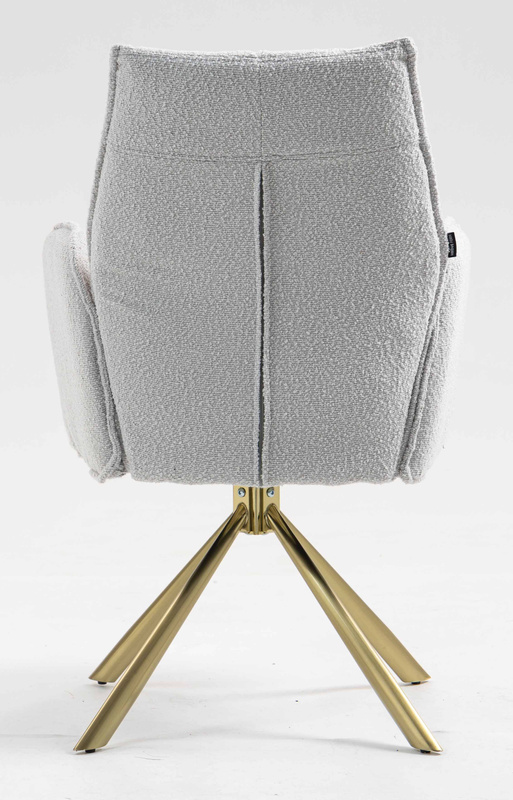HR280 CSILLAGLÁB Szürke modern boucle szék arany lábbal