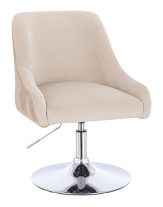 HR920N Krémszínű Modern Velúr Szék Krómozott lábbal