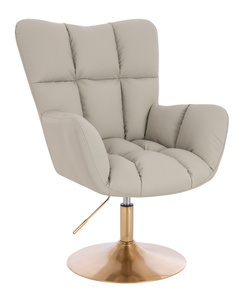 HR650N Ecru Műbőr Premium Soft szék arany lábbal