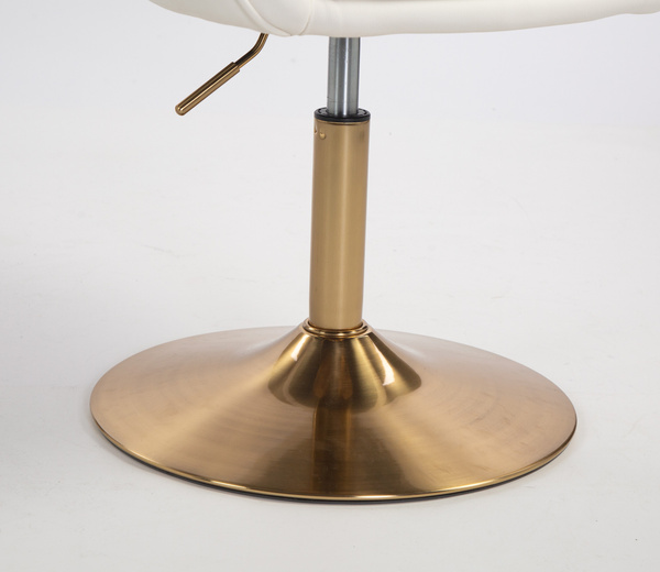 HR2055N Fehér Modern Műbőr Szék Aany lábbal