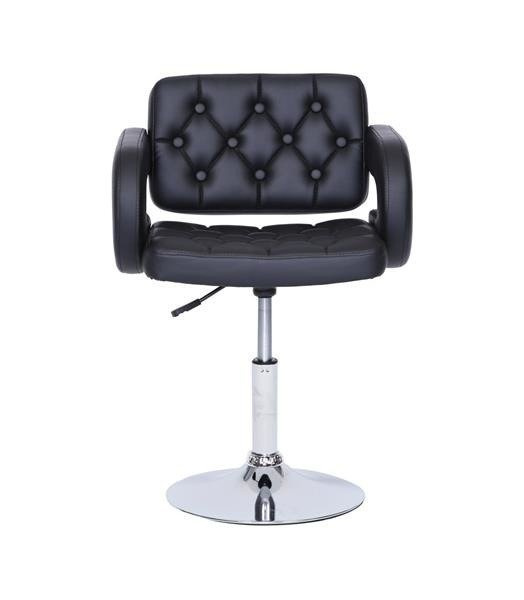 HC8403N Fekete modern műbőr szék krómozott lábbal