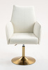 HR280N Krémszínű modern boucle szék arany lábbal