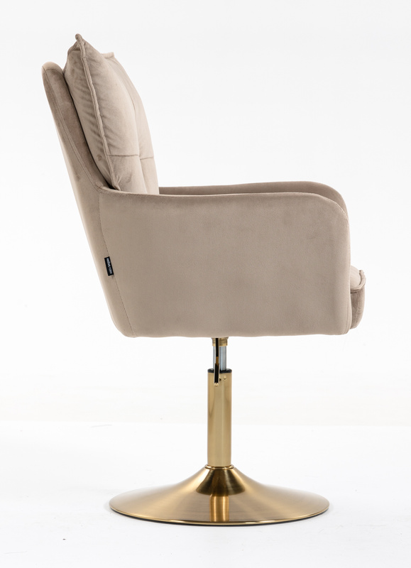 HR250N Latte modern velúr szék arany lábbal