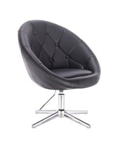 HC8516CROSS Fekete modern műbőr szék krómozott lábbal