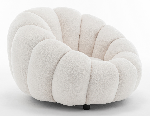 HR9223 Fehér modern boucle szék