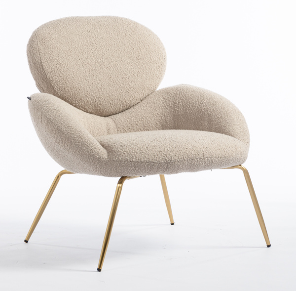 HR2045 Latte modern boucle szék arany lábbal
