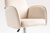 HR280W Krémszínű Modern Velúr Szék Krómozott lábbal