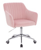HR190K Púder Rózsaszín Modern Velúr Szék Krómozott lábbal