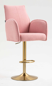 HR280W Púder Rózsaszín modern boucle szék arany lábbal
