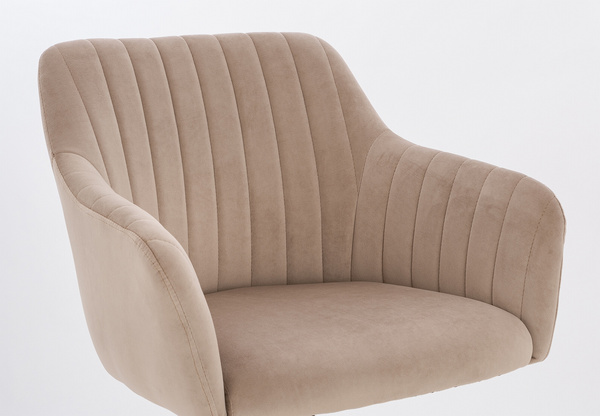 HR190K Latte Modern Velúr Szék Krómozott lábbal