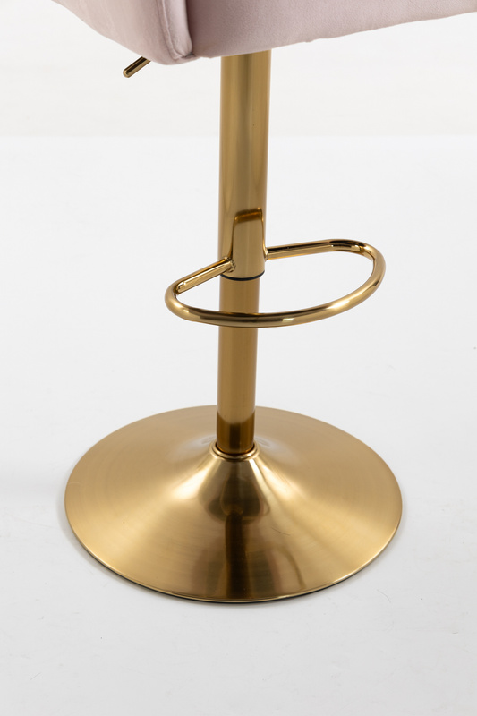 HR250W Púder Rózsaszín modern velúr szék arany lábbal