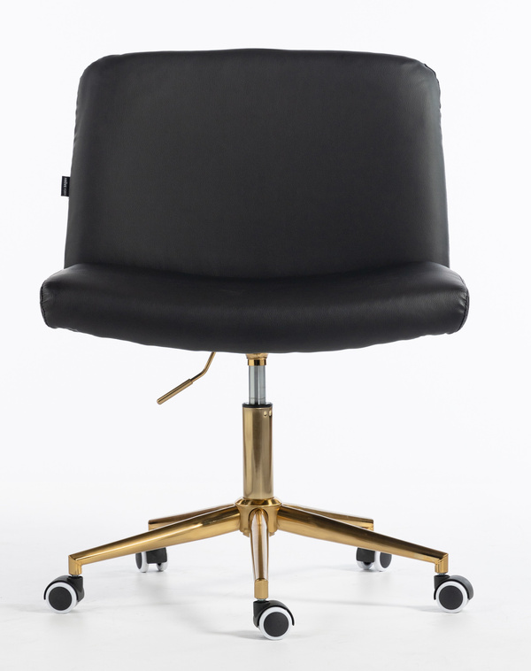 HR150K Fekete Modern Műbőr Szék Arany lábbal