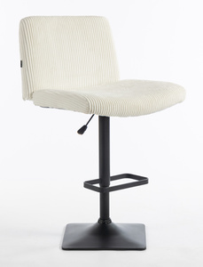 HR150KW Fehér Modern Kordbársony Szék Fekete lábbal