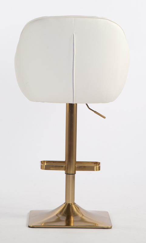 HR2055KW Fehér Modern Műbőr Szék Aany lábbal