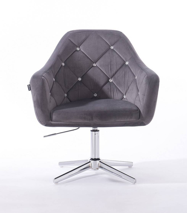 HR830CROSS Grafit Modern Velúr Szék Krómozott lábbal