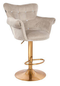 HR804CW Latte modern velúr szék arany lábbal