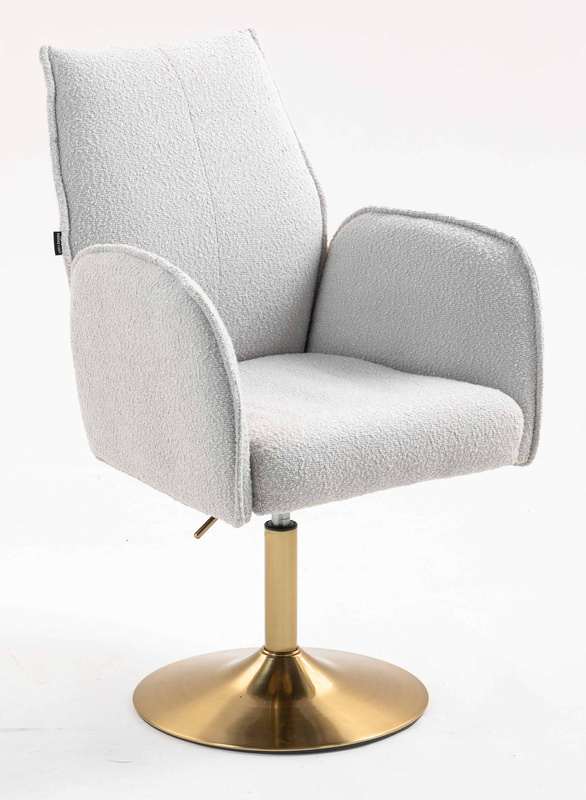 HR280N Szürke modern boucle szék arany lábbal