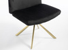 HR150 CSILLAGLÁB Fekete Modern Velúr Szék Arany lábbal