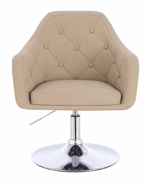 HR831N Krémszínű Műbőr Premium Soft szék Krómozott lábbal